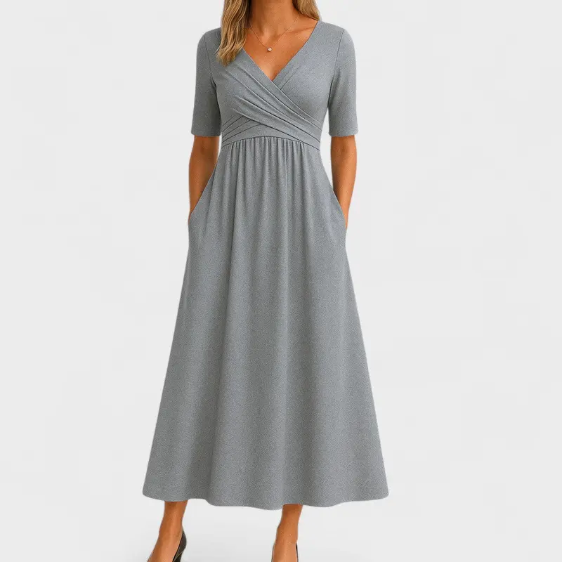 Agnes - Vestido Midi Escote Cruzado