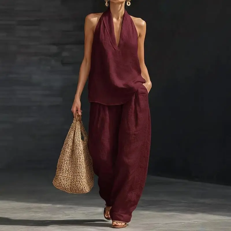 Ainhoa | Conjunto de dos piezas con textura de lino