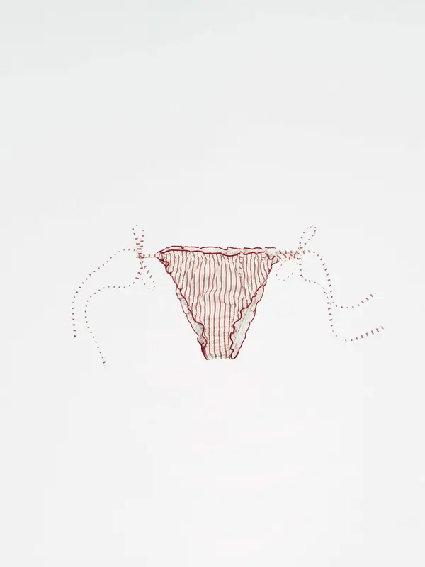 Alchemist Striped Ruched Bikini Bottom