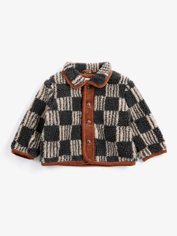 Almost Moiré all over sheepskin jacket