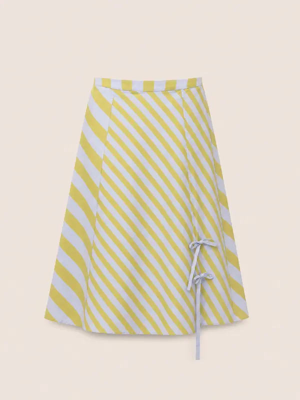 Amalfi Sunlit Striped Midi Skirt