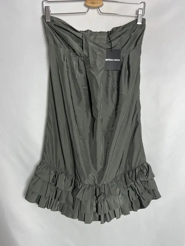 AMERICAN RETRO. Vestido verde palaba de honor. T 38