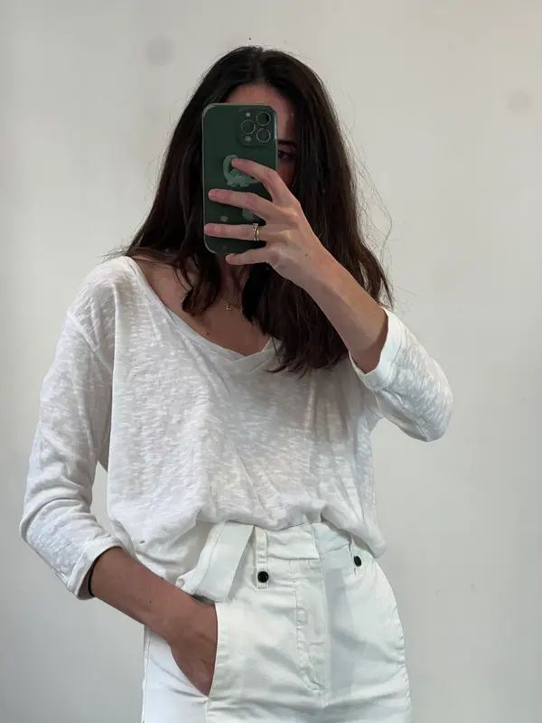 AMERICAN VINTAGE. Camiseta blanca manga larga