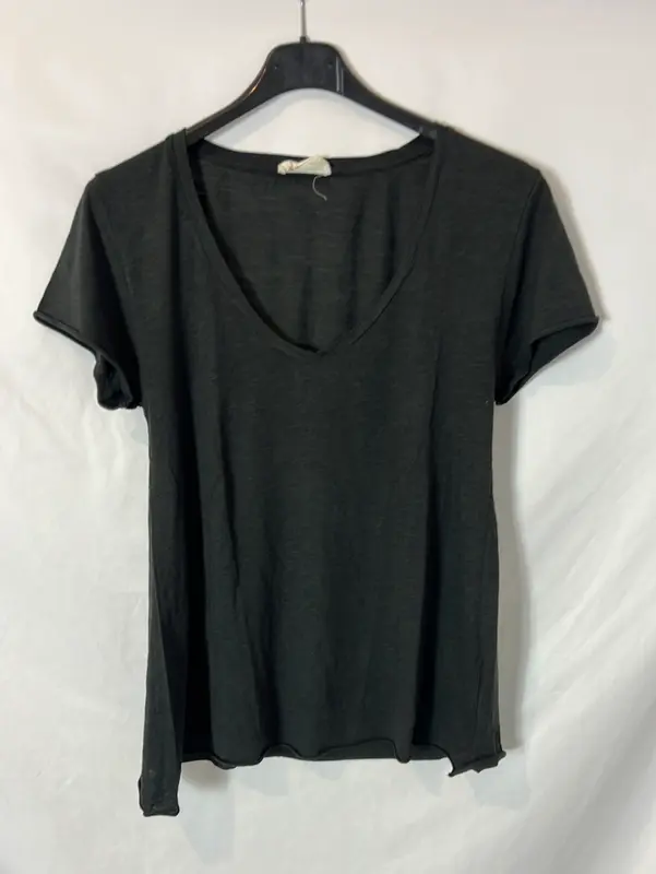 AMERICAN VINTAGE. Camiseta gris oscuro algodón. T L