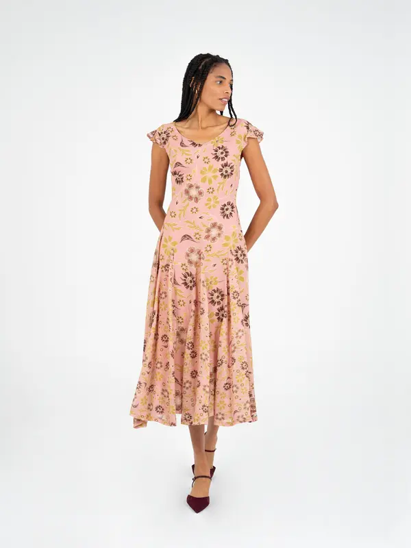 Amour Pink Floral Print Dress
