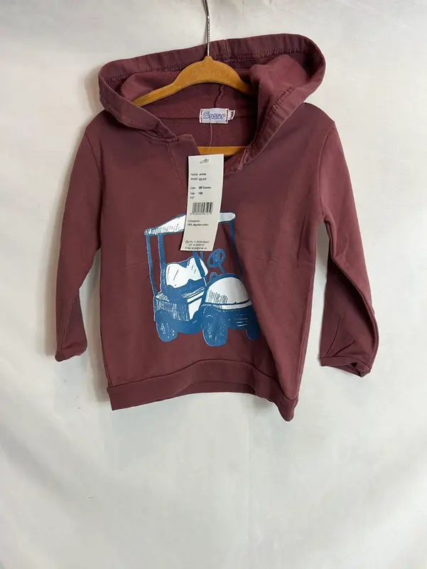 ANCAR. Sudadera fina burdeos golf