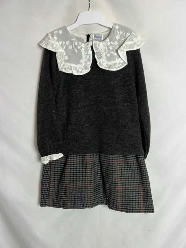 ANCAR. Vestido falda jersey marengo. T 6 Años