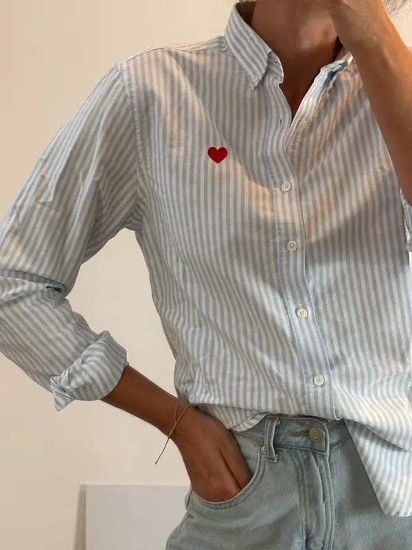 ANCLADEMAR. Camisa rayas azul claro. T M
