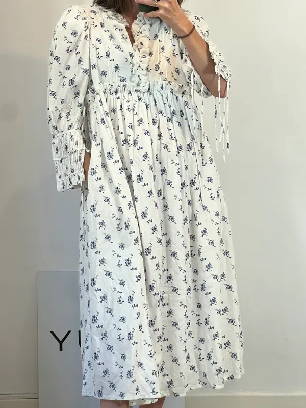 ANDION. Vestido blanco flores Tu(s)