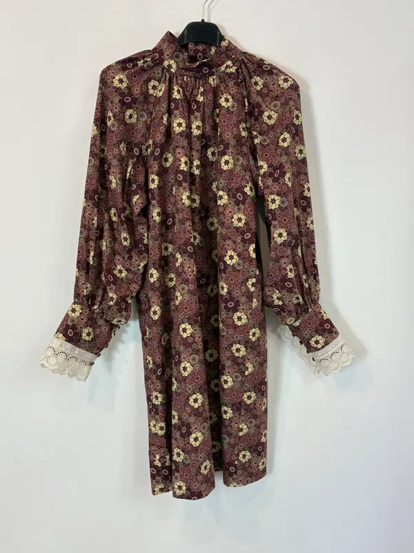 ANDION. Vestido estampado flores detalle puños. TU (S/M)