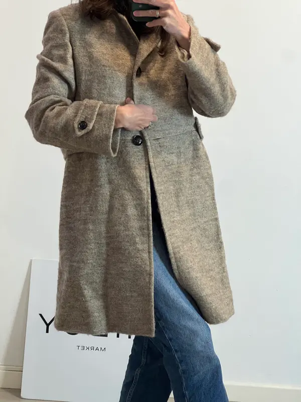 ANGEL SCHLLESSER. Abrigo beige alpaca