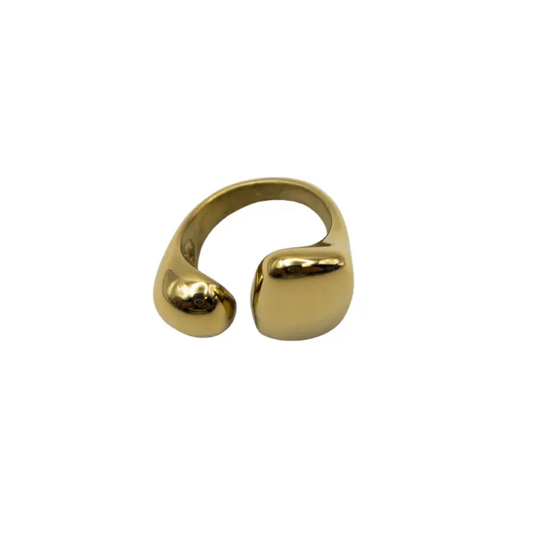 Anillo abierto dorado acero inoxidable