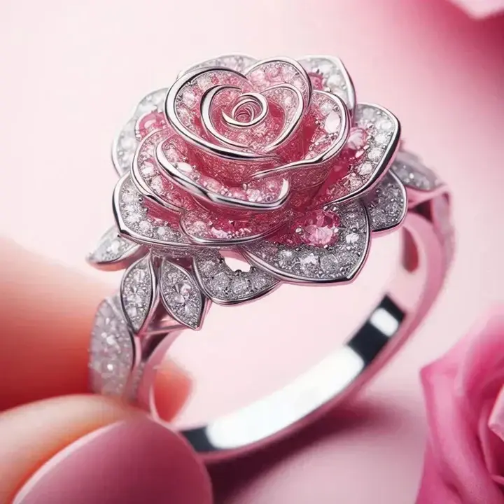 Anillo Exótico Floral en Plata