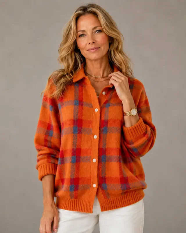 ANNA | PLAID KNIT CARDIGAN