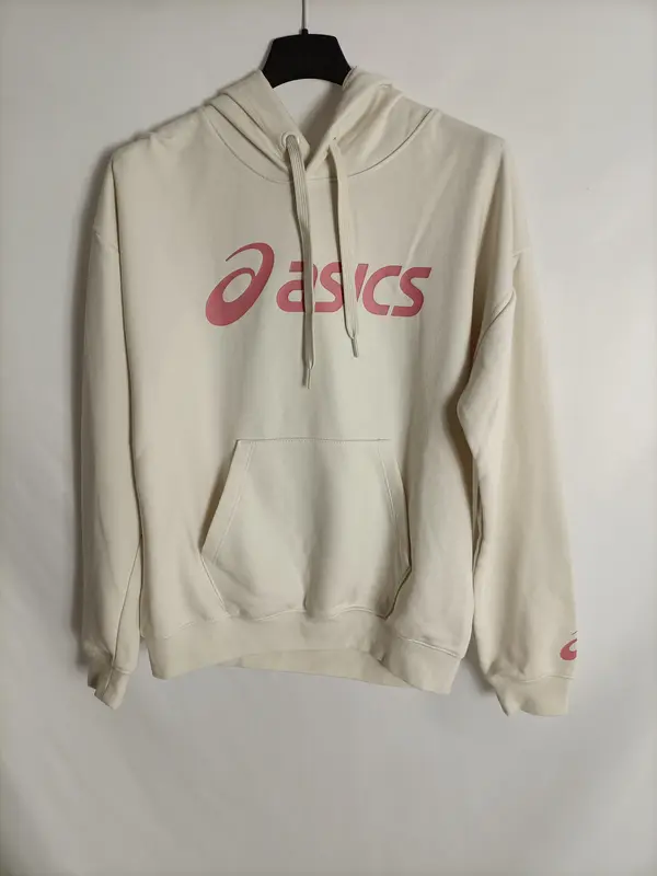 ASICS. Sudadera beige capucha T.s
