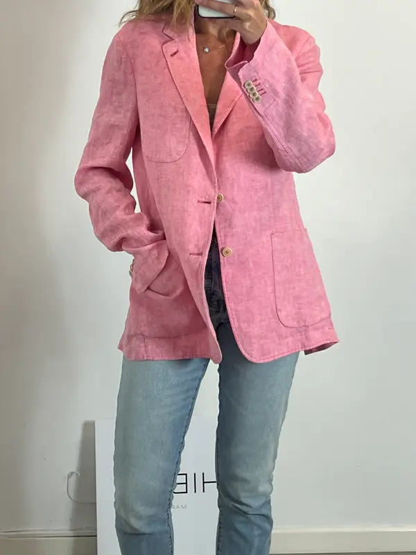 ASPESI. Blazer rosa 100% lino
