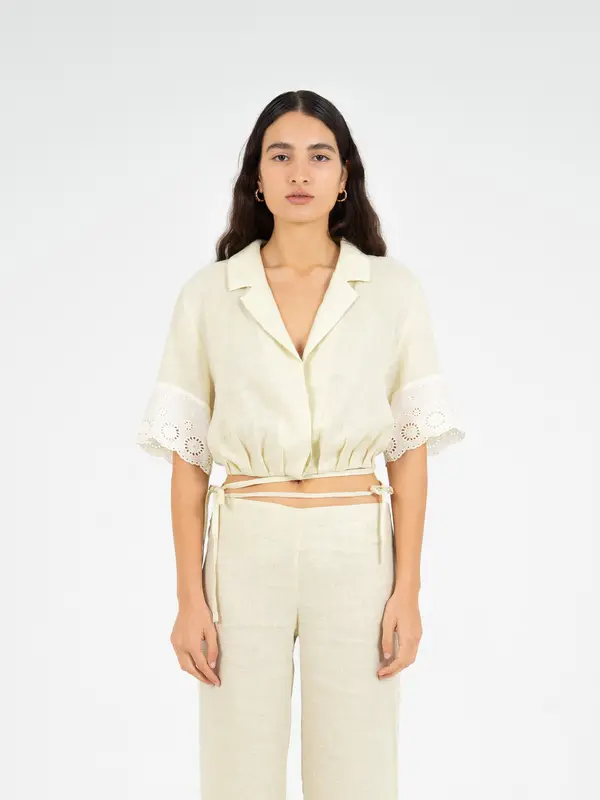 Aurora Linen Beige Top