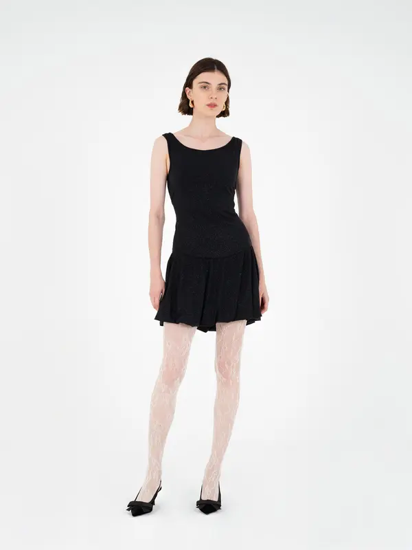 Authentic Shiny Black Mini Dress
