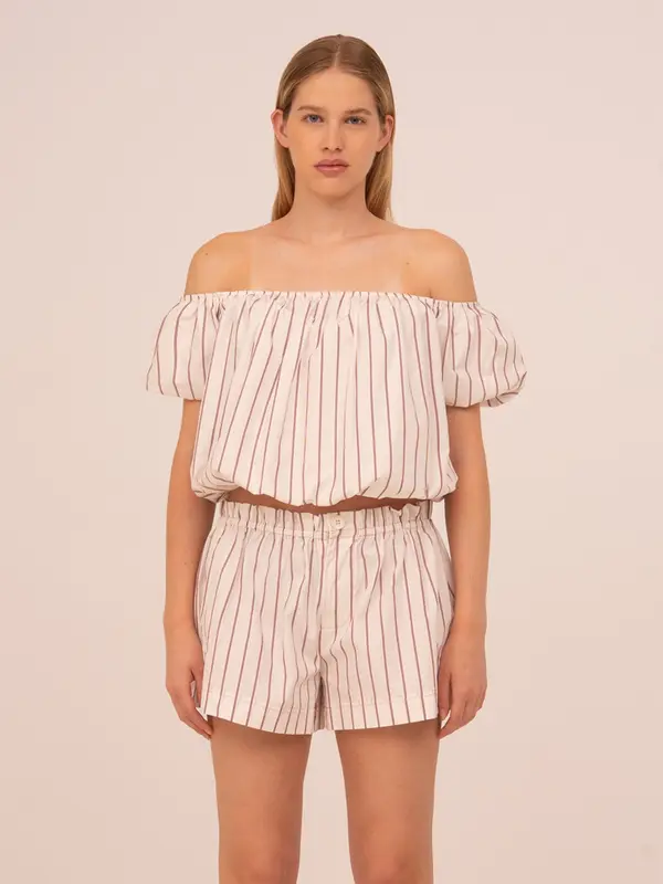Azura Red Striped Top