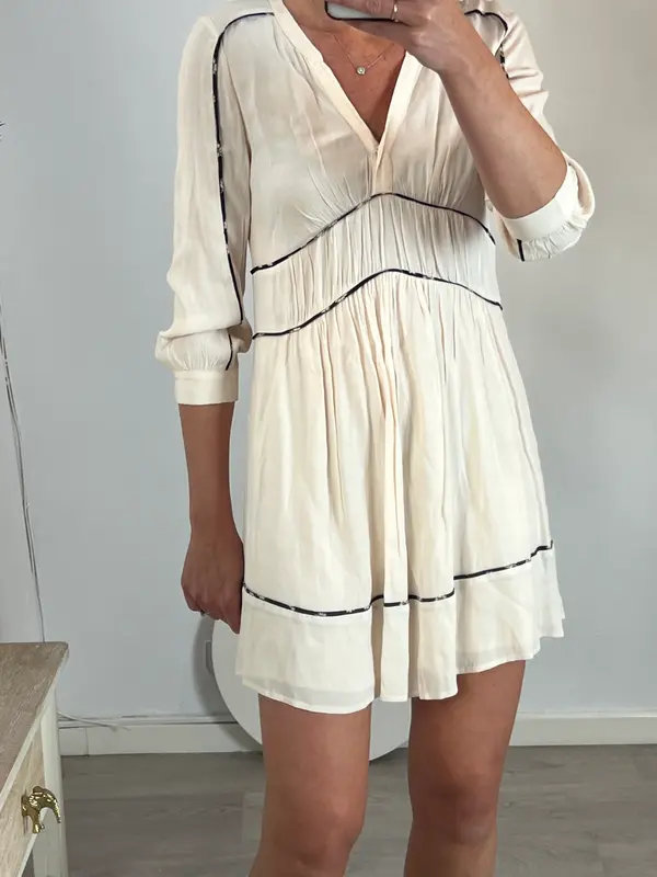 BA&SH. Vestido beige detalle T.1(S)