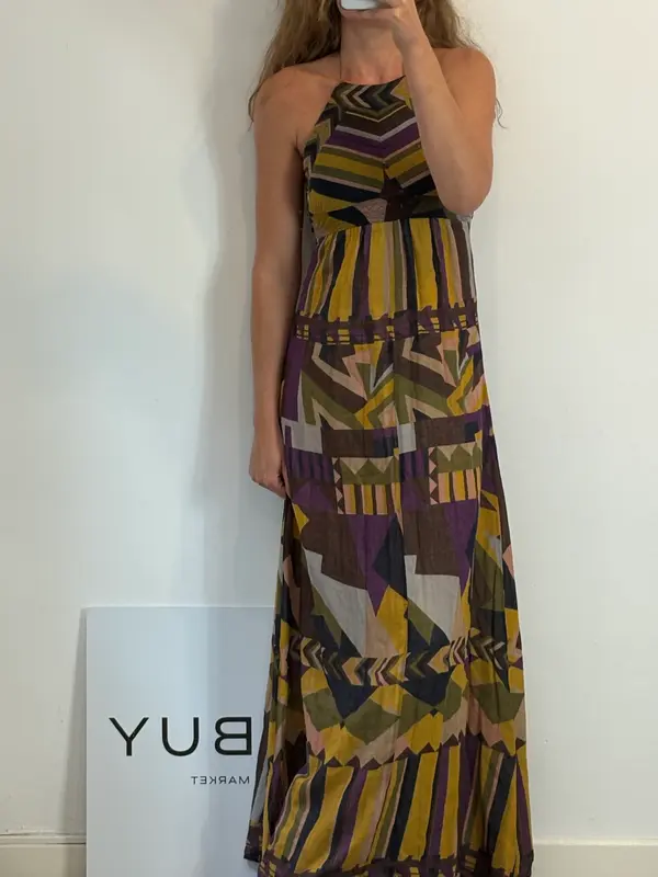BA&SH. Vestido largo estampado halter