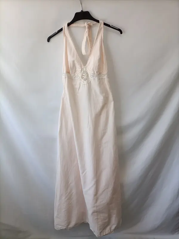 BA&SH. Vestido largo rosa. T.3 (m)