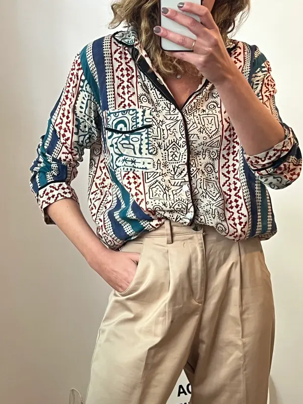 BABBAKI. Blusa algodón estampada. T M/L