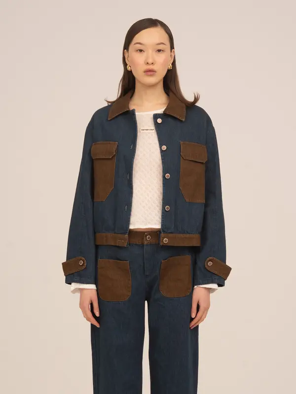 Backstreet Blue and Brown Denim Jacket