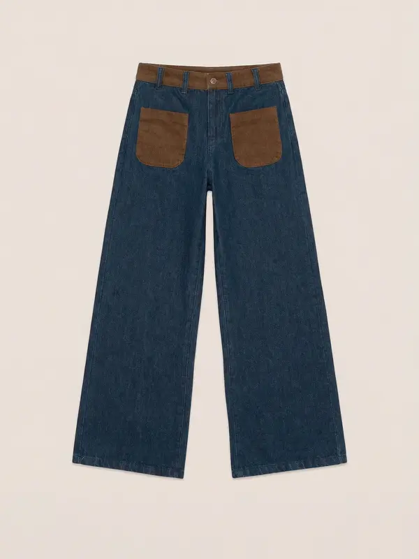 Backstreet Blue and Brown Denim Pants
