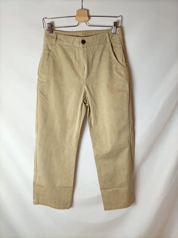 BAKIN POWER. Pantalón ancho beige T.s