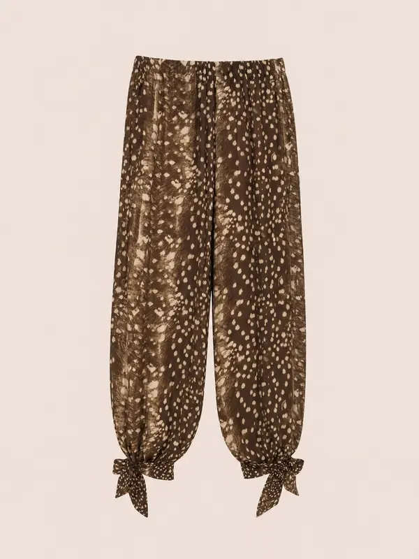 Bambi Noir Animal Print Balloon Pants