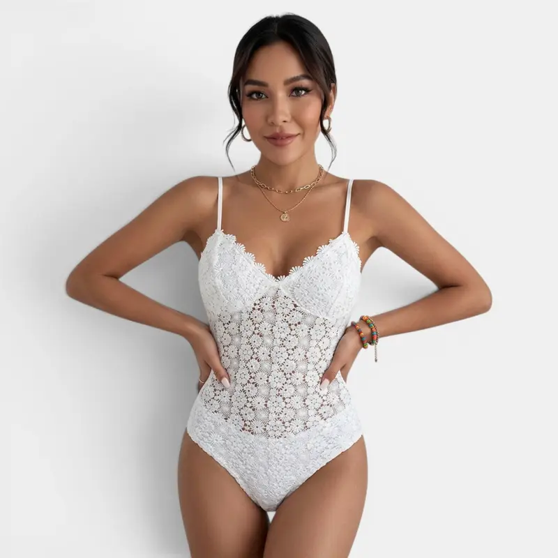 Bañador Mujer Punto Bordado