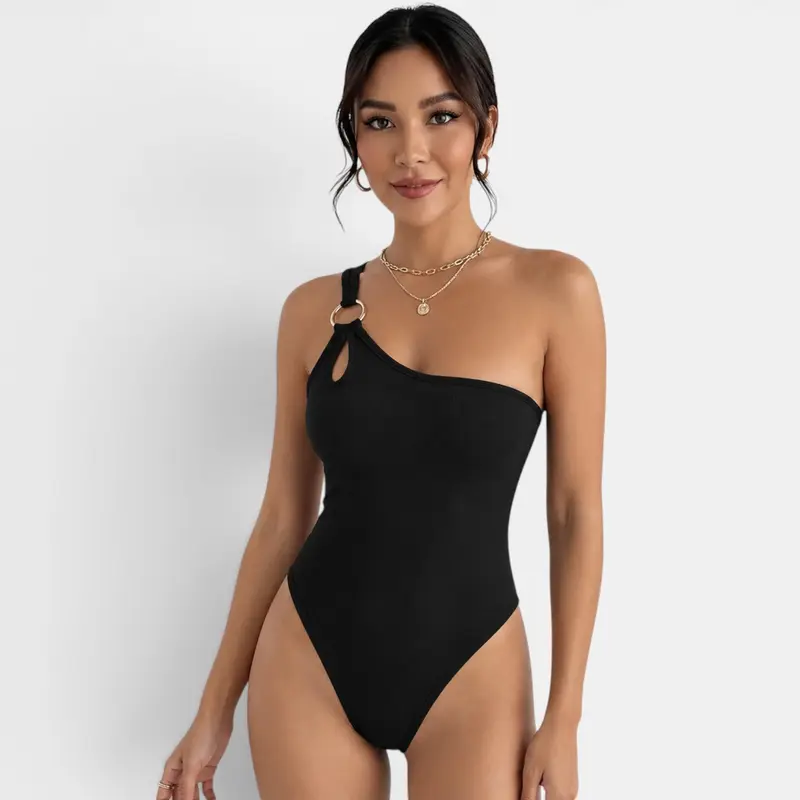 Bañador Negro Mujer One Shoulder
