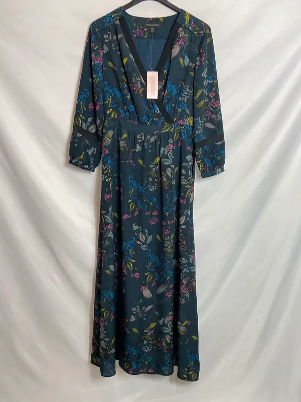 BANANA REPUBLIC. Vestido largo estampado flores  T. 00 PETITE (XS)