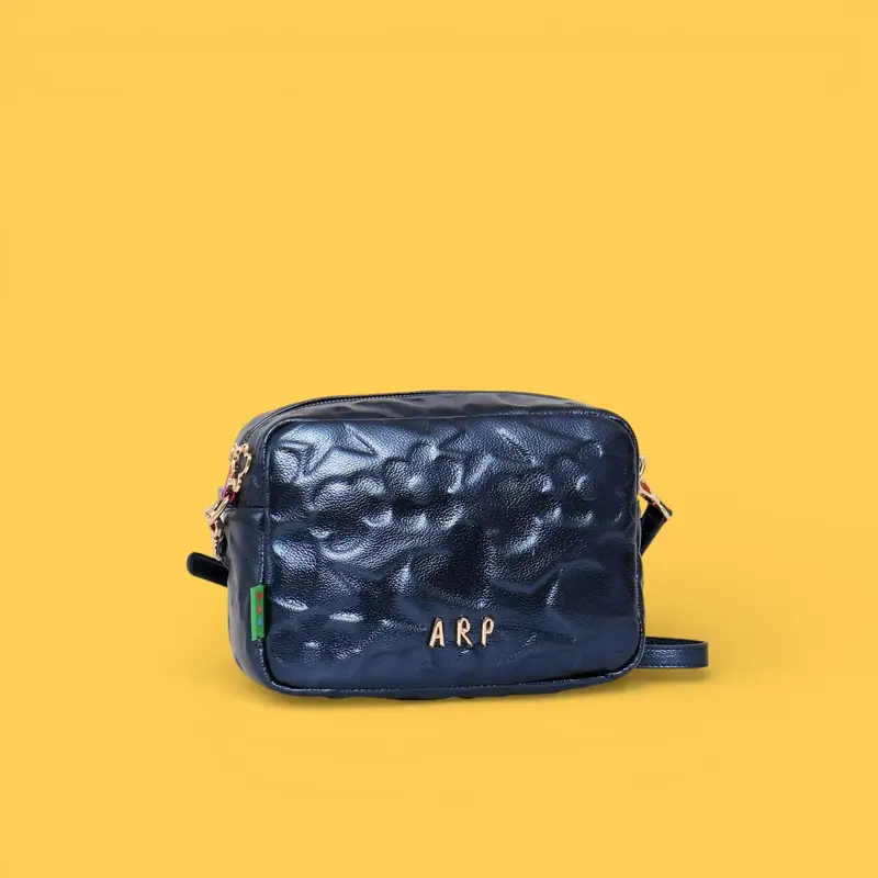 BANDOLERA GRABADO ICONOS AZUL