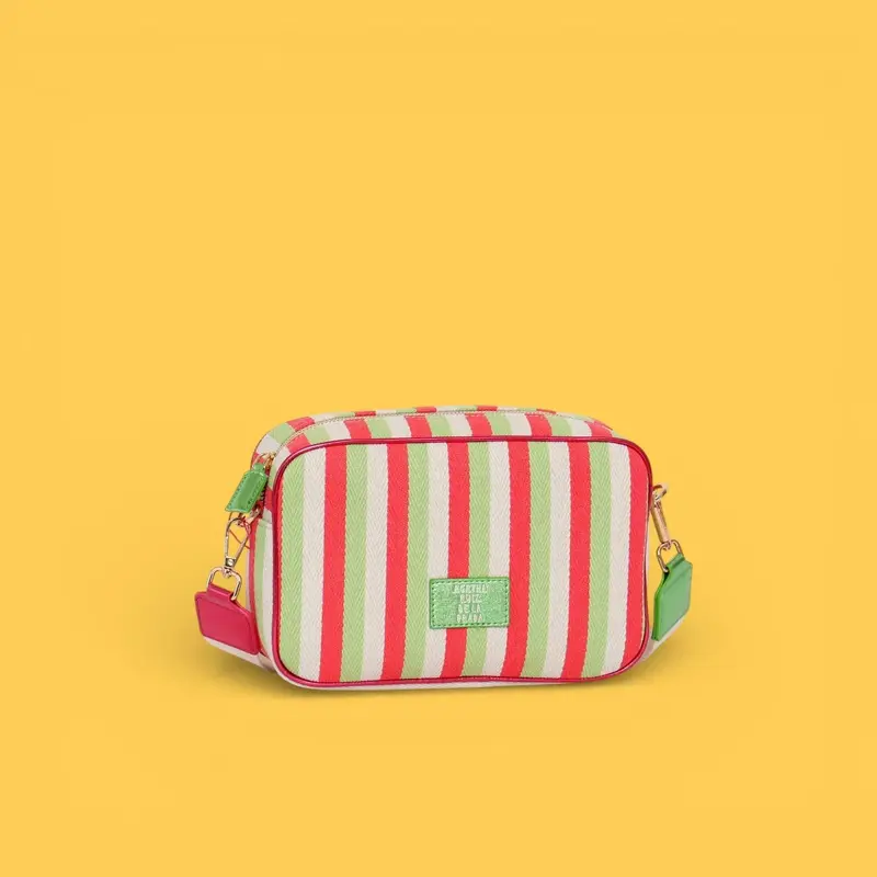 BANDOLERA LONA LINEAS ROSA
