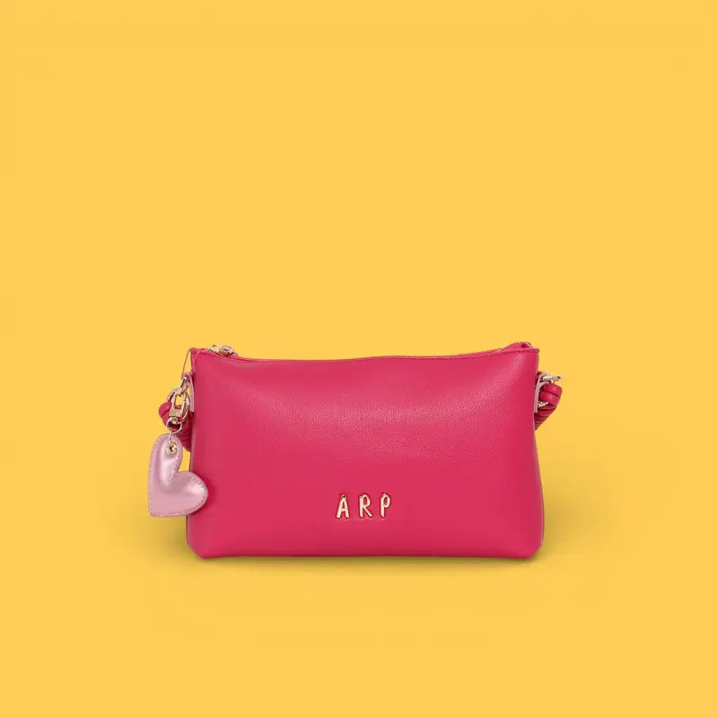 BANDOLERA PLANA CORDON LOVE ROSA