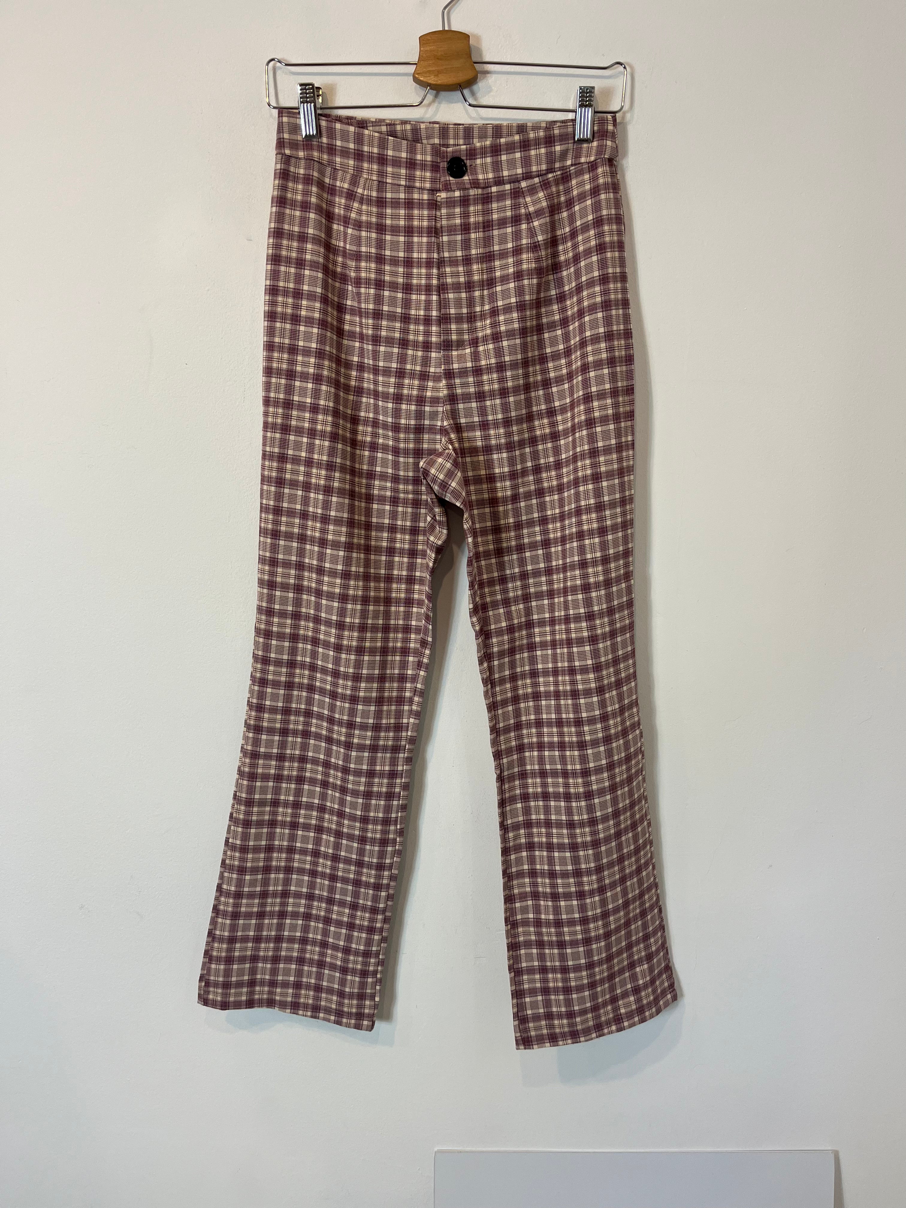 BASYCO. Pantalón recto cuadros. T. 36