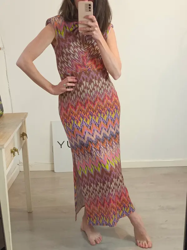 BASYCO. Vestido largo punto colores. T XS