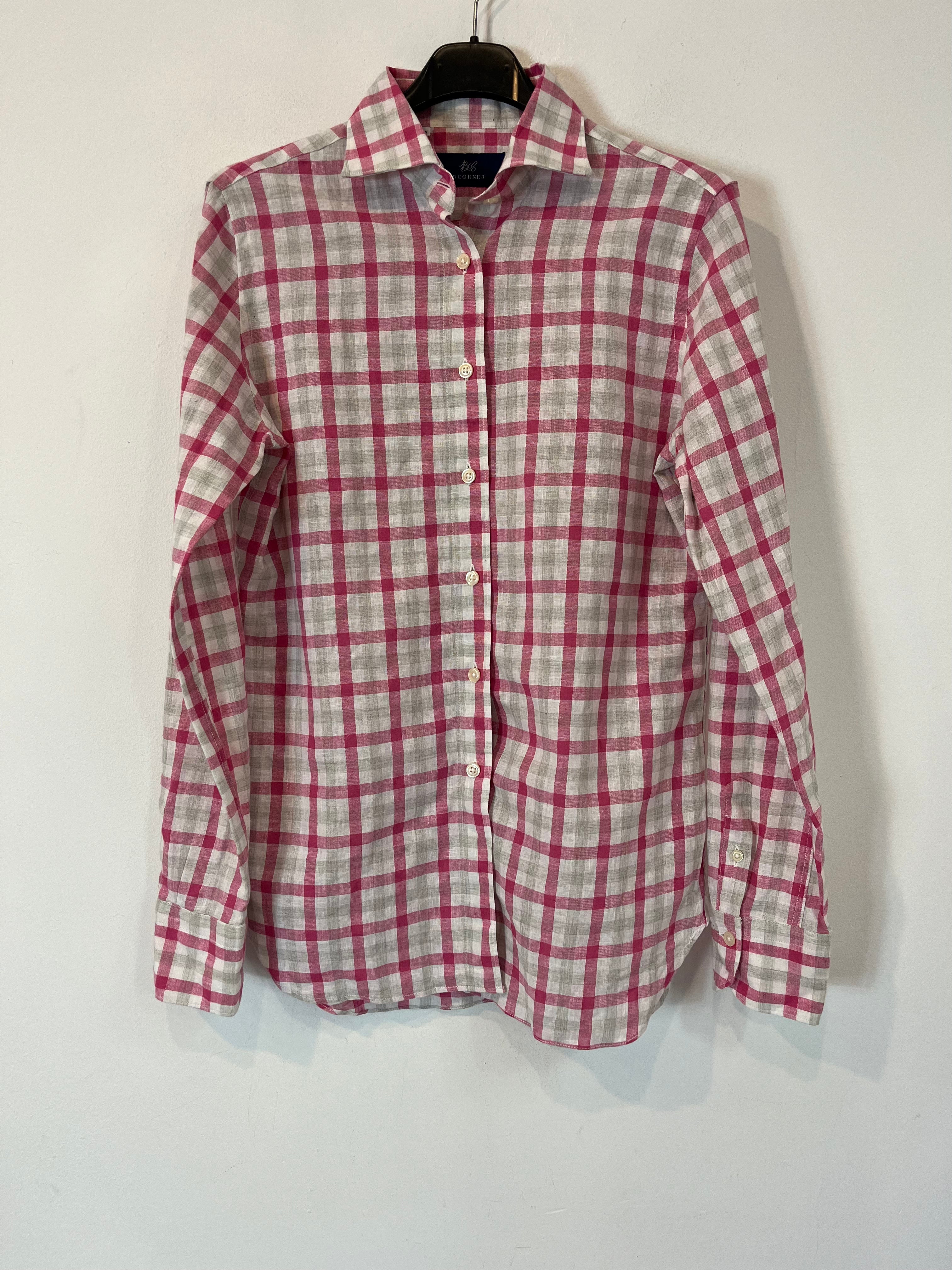BCORNER. Blusa con lino cuadros T.42(s)