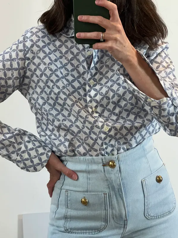 BCORNER. Blusa lino estampada T.42 (s)