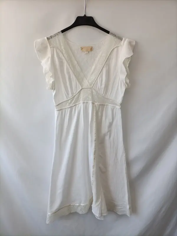 BDBA. Vestido blanco encaje T.m
