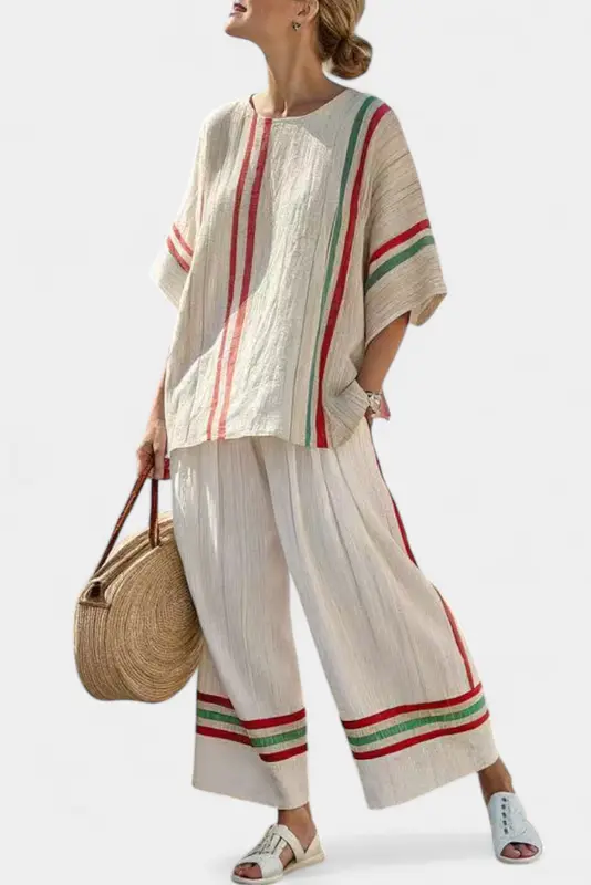 Beatriz - Conjunto Daisy Listras de estilo mediterráneo