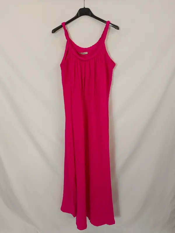 BEEBALM. Vestido largo rosa bambula T.1(s)