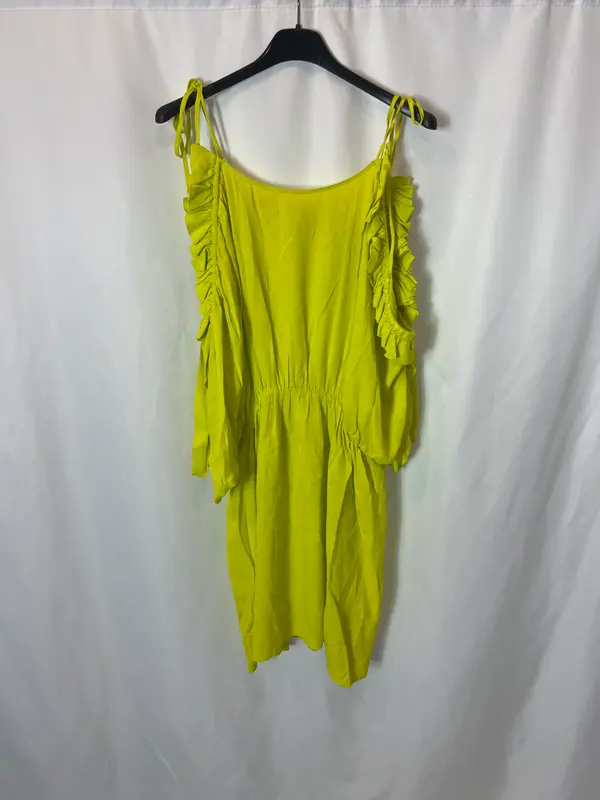 BELAIR. Vestido verde hombros T.3(s/m)