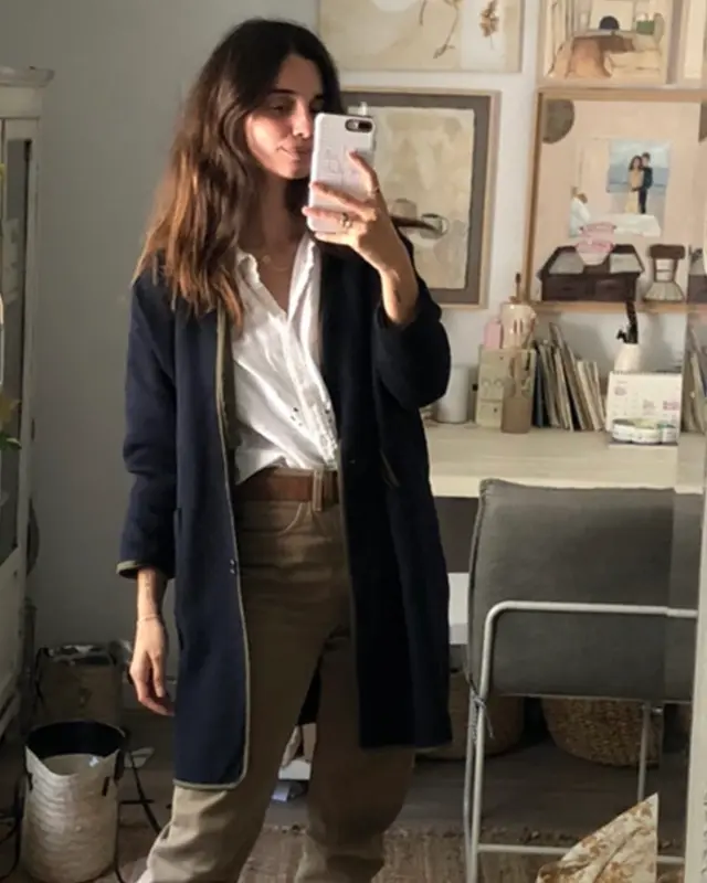 BELLEROSE. Abrigo azul paño