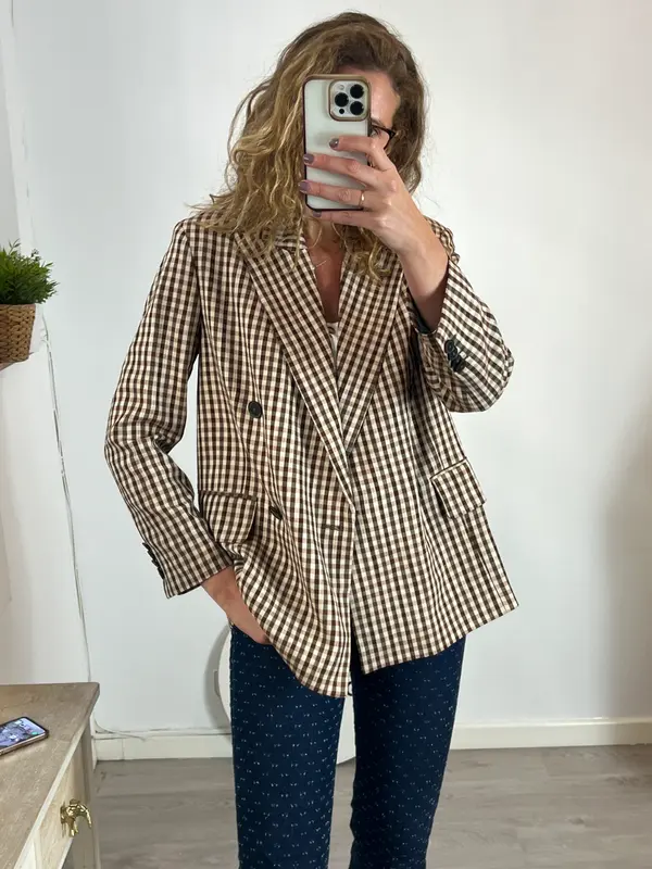 BELLEROSE. Blazer de cuadros oversized T.0(xs)