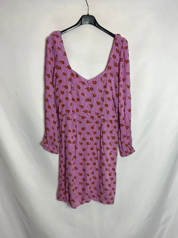 BILLABONG. Vestido malva flores. T S