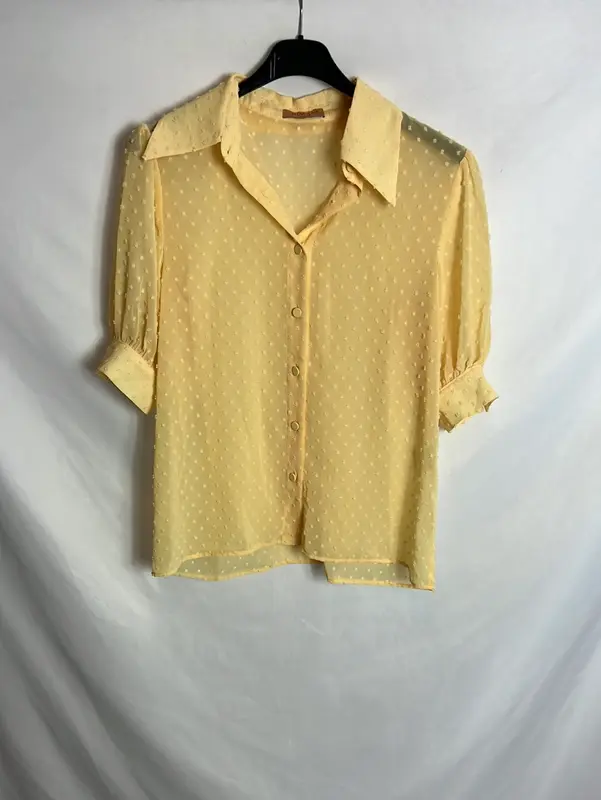 BIMANI. Blusa amarilla plumeti T.m