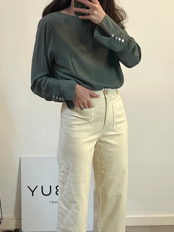 BIMANI. Blusa fluida en verde